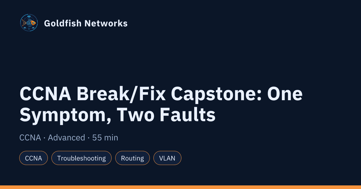 CCNA Break/Fix Capstone: One Symptom, Two Faults Lab