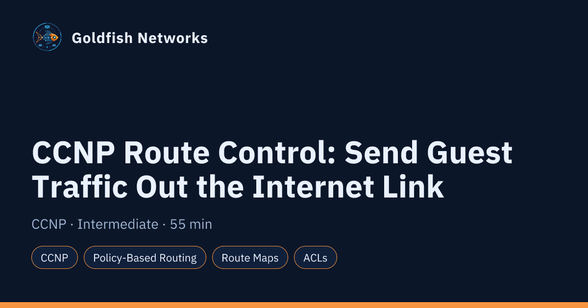 CCNP Route Control: Send Guest Traffic Out the Internet Link